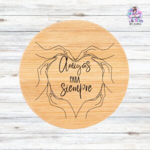 Espejo de Bambú Personalizado para amigas.