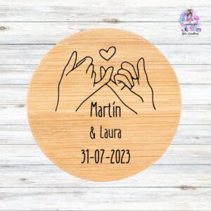 Espejo de Bambú Personalizado para boda