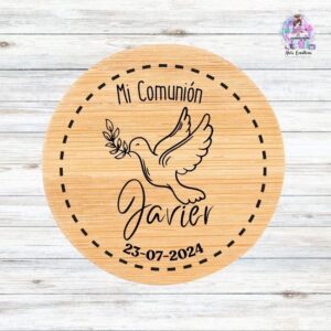 Espejo de Bambú Personalizado para comunión.