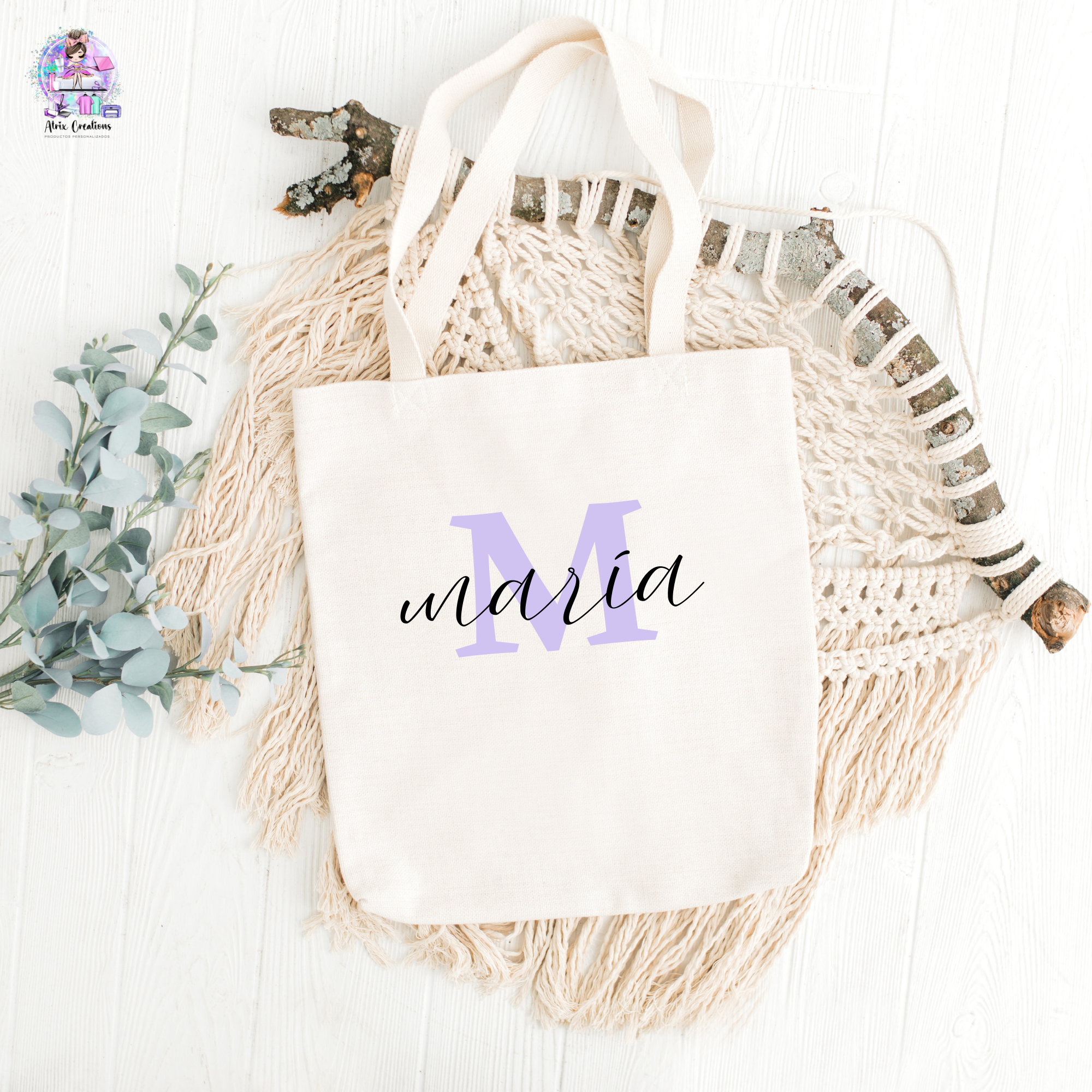 Tote Bag personalizado - Inicial y Nombre - Imagen 3