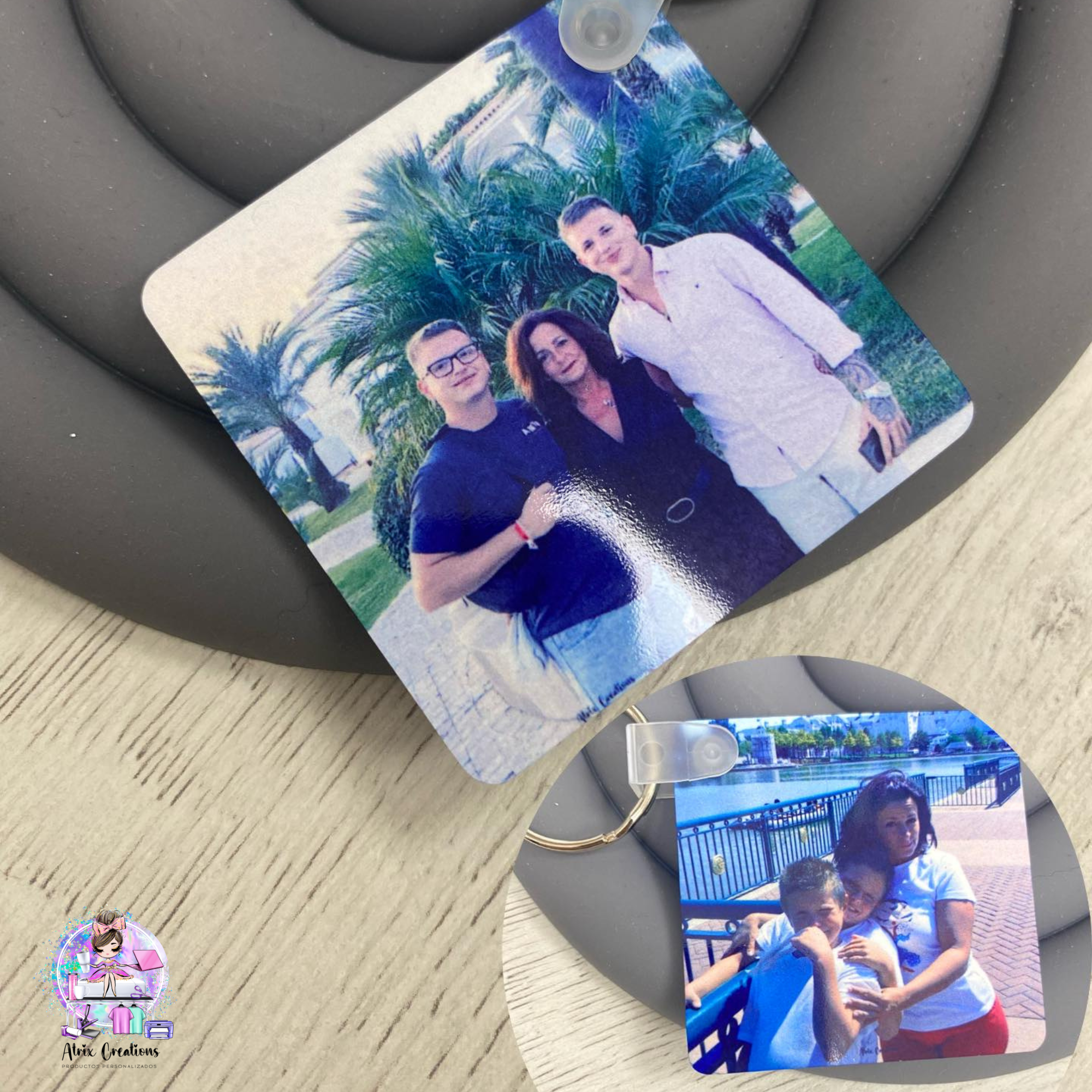 Llaveros doble cara con foto personalizables