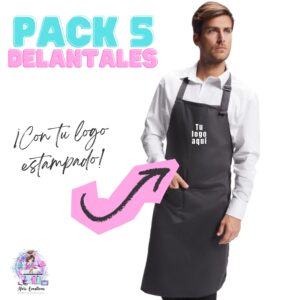 Pack 5 delantales estampados