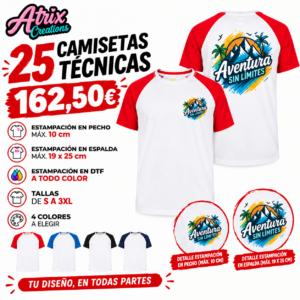 Camisetas técnicas personalizadas 25 unidades