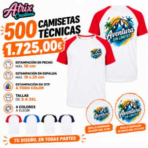 Camisetas técnicas personalizadas 500 unidades
