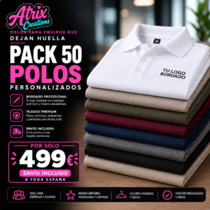 Polos corporativos personalizados 50 unidades